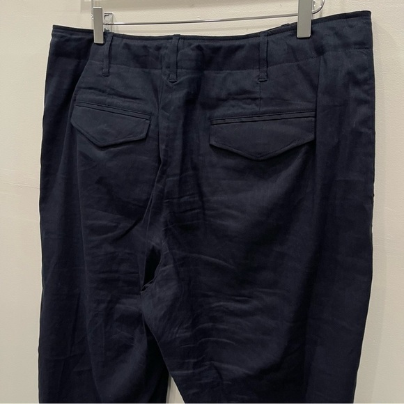 Rag & Bone Linen Blend Navy Blue Crop Trouser Pants Women’s 16 - Picture 6 of 9